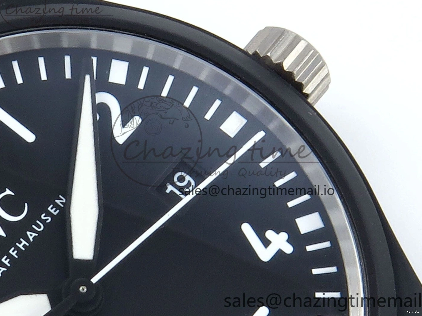 MIROTIME 0424 Pilot Top Gun IW326901 M+F 1:1 Best Edition Black Dial on Black Rubber Strap A SportInspired 6999